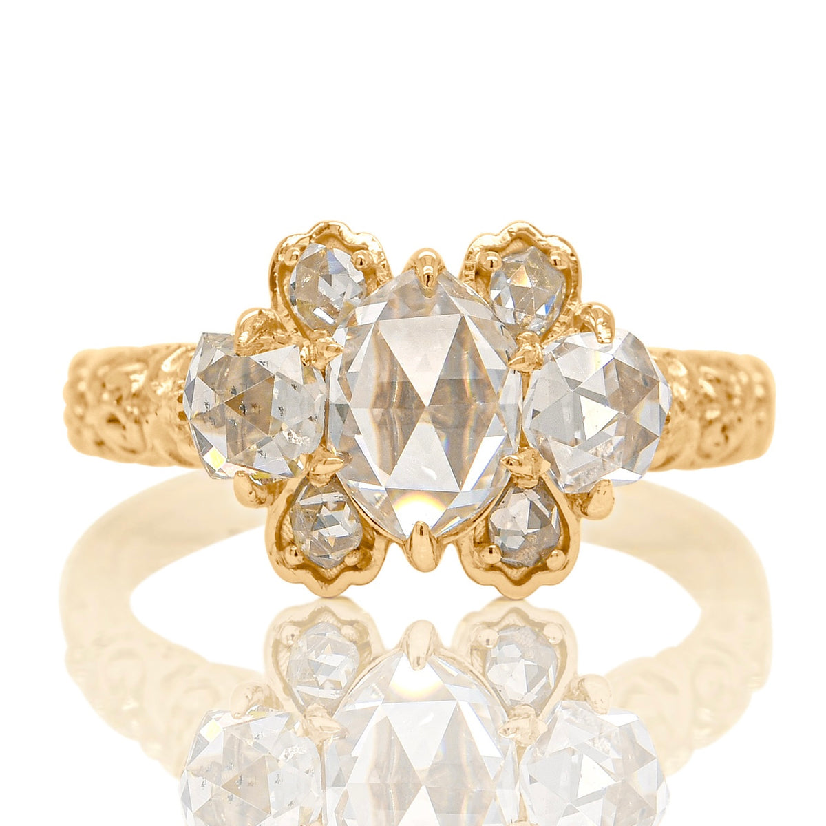 Installment 1/4 - 1.95 ct rose cut diamond ring
