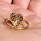 4/4 - Antique 1.00 ct transitional and old mine cut diamond heart ring