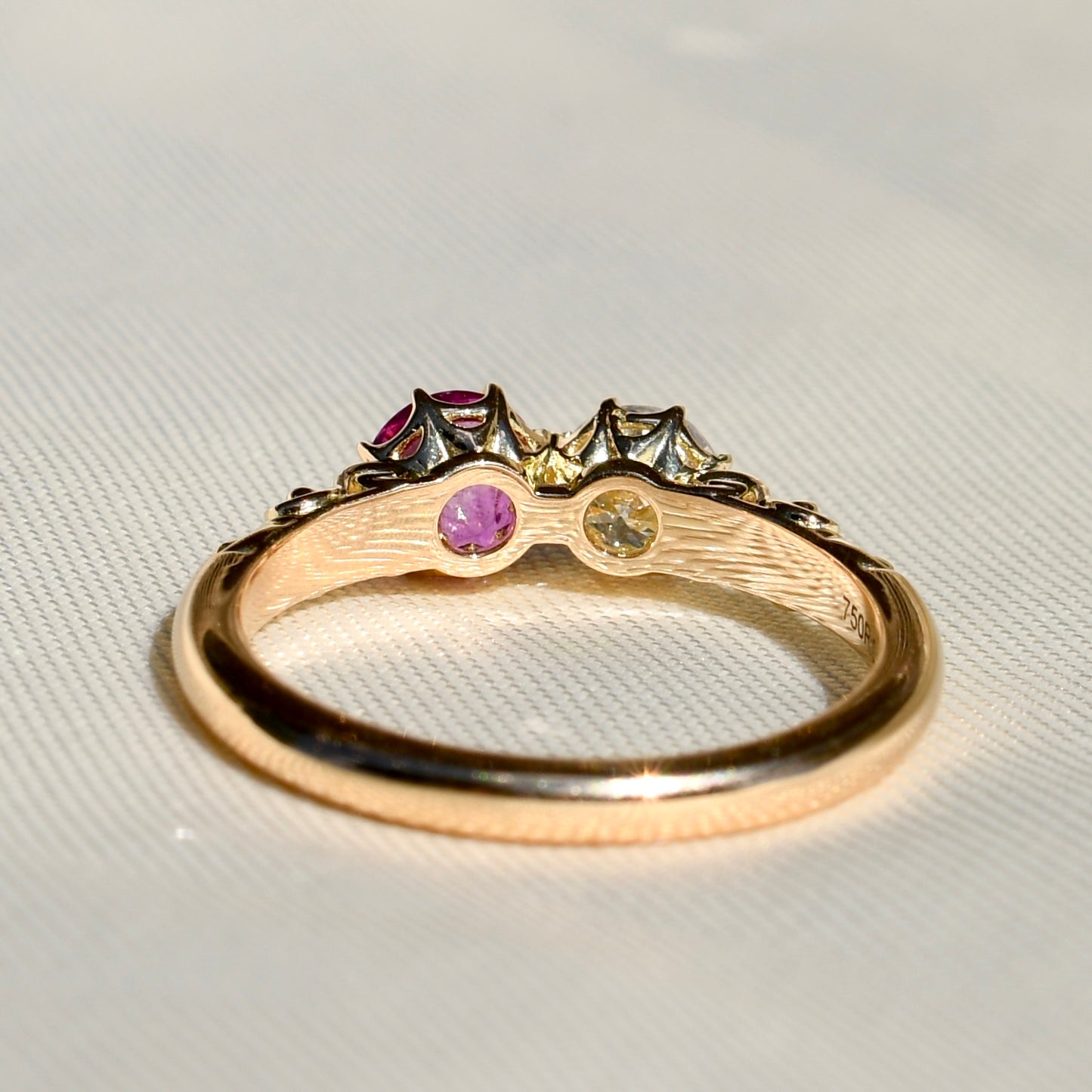 Burmese ruby and brilliant cut diamond Toi et Moi ring
