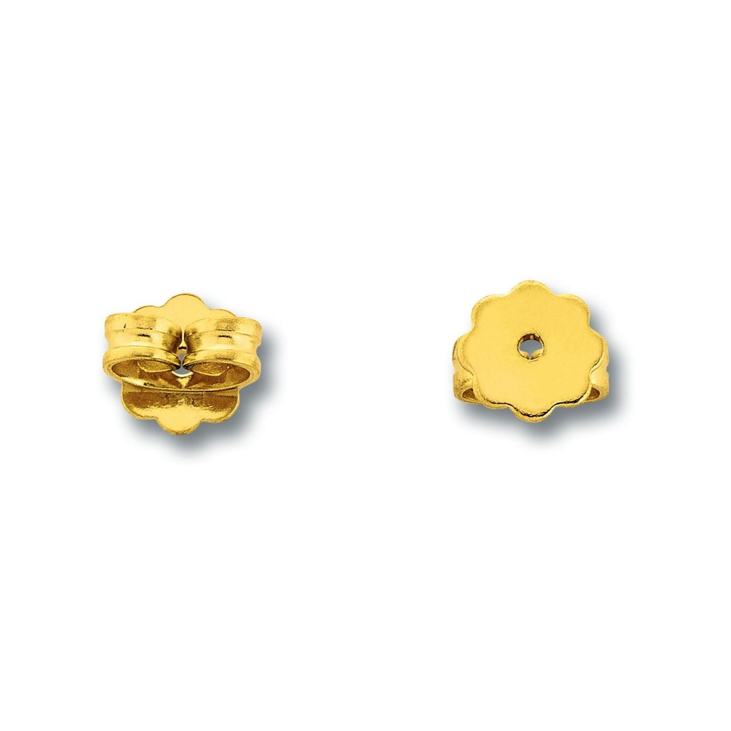 A pair of butterfly push backs for studs in 18k yellow gold