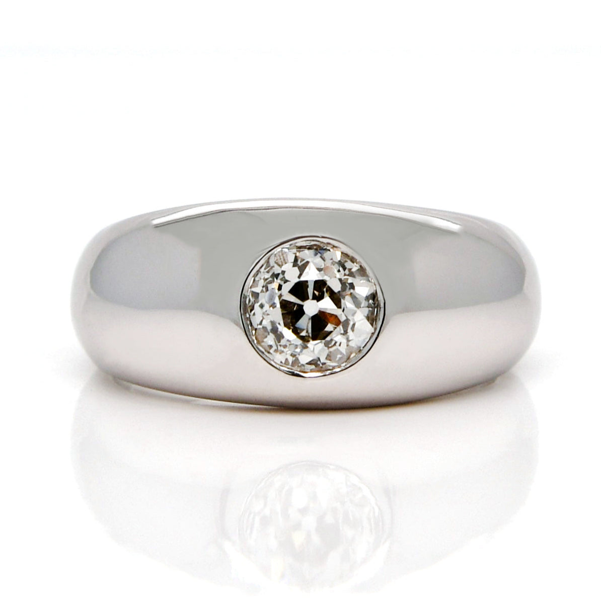 Installment 6/7 - Vintage 0.85 ct old European cut diamond band ring