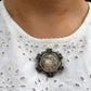 Antique rose cut diamond brooch with miniature portrait, circa 1790