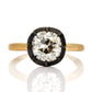 2.01 ct old mine cut diamond solitaire ring