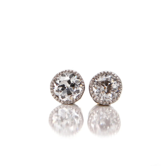 0.16 ct old European cut diamond studs