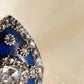 Antique rose cut diamond and bristol glass ring, 18th century