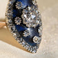 Antique rose cut diamond and bristol glass ring, 18th century