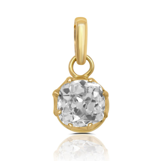 0.73ct old mine cut diamond pendant