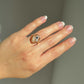 Sapphire and rose cut diamond tulip ring