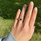 Vintage sapphire and 0.48 ct old European cut diamond band ring