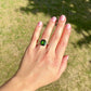 Antique 4.80 ct tourmaline and rose cut diamond ring