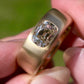1.67 ct elongated old mine cut diamond band ring
