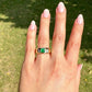 Vintage emerald and baguette cut diamond band ring