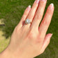 Antique natural pearl and 1.20 ct old mine cut diamond daisy ring