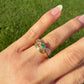 Installment 4/4 - 0.40 ct rose cut diamond and emerald five stone ring