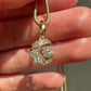 1.05 ct old mine cut diamond crescent moon pendant