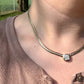2.01 ct old mine cut diamond solitaire necklace