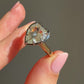 3.12 ct heart rose cut diamond solitaire ring