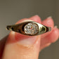 0.27 ct elongated old mine cut diamond solitaire band ring