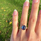 Installment 4/8 - 4.27 ct sapphire cabochon and old mine cut diamond three stone ring