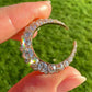 Antique 3.00 ct old cut diamond crescent moon pendant