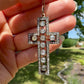 Antique 2.85 ct old mine and rose cut diamond cross pendant