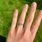 0.96 ct old mine cut diamond tulip solitaire ring