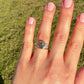 1.50 ct old mine cut diamond three stone ring