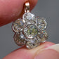 Antique 3.20 ct old mine cut diamond daisy necklace