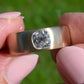 0.91 ct old mine cut diamond band ring