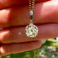 1.28 ct old mine cut diamond tulip pendant