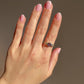 0.75 ct Ceylon sapphire and old mine cut diamond three stone ring