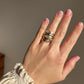 0.50 ct rose cut diamond solitaire band ring