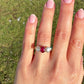 0.94 ct ruby and old mine cut diamond three stone ring