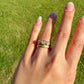 0.86 ct old mine cut diamond three stone ring
