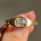 0.36 ct old mine cut diamond solitaire band ring