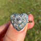 4/4 - Antique 1.00 ct transitional and old mine cut diamond heart ring