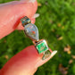 Installment 4/4 - 0.40 ct rose cut diamond and emerald five stone ring