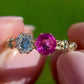 Burmese ruby and brilliant cut diamond Toi et Moi ring