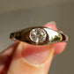 0.31 ct old European cut diamond solitaire band ring