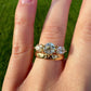 0.89ct old European and old pear cut diamond ring